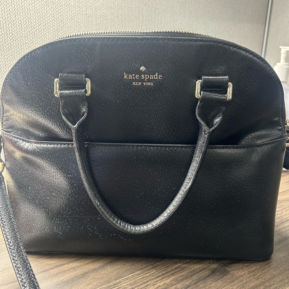 Kate Spade Elegant Black Leather Satchel